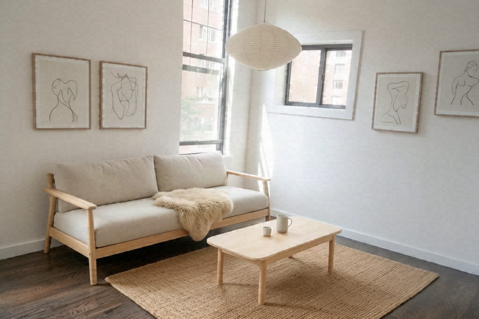 Scandinavian virtual staging, rendered by Duskly